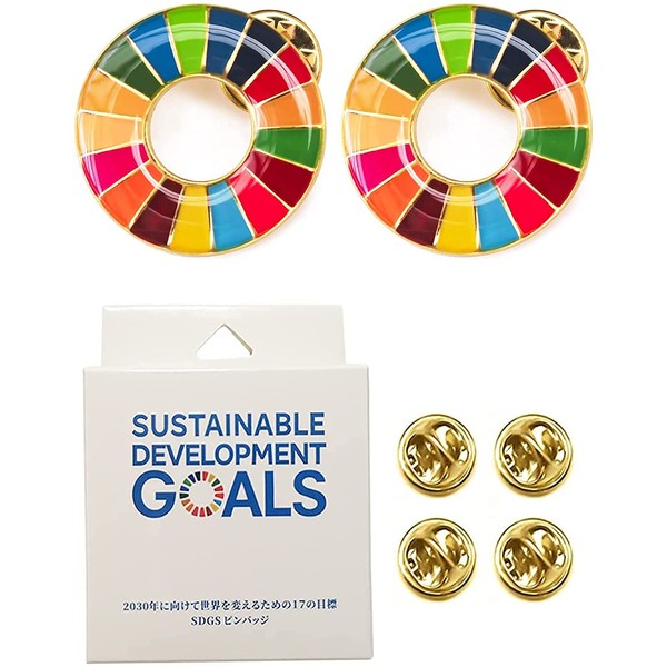 Light SDGs Badge, 1.0 inches (25 mm), Anti-peel, Round Surface, 3D Feel Pin Batch, Vibrant Clasp Included