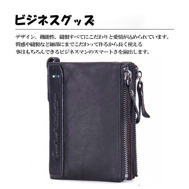 GOFELT Men's Bi-Fold Wallet, Thin, Genuine Leather, Cowhide Leather, Coin