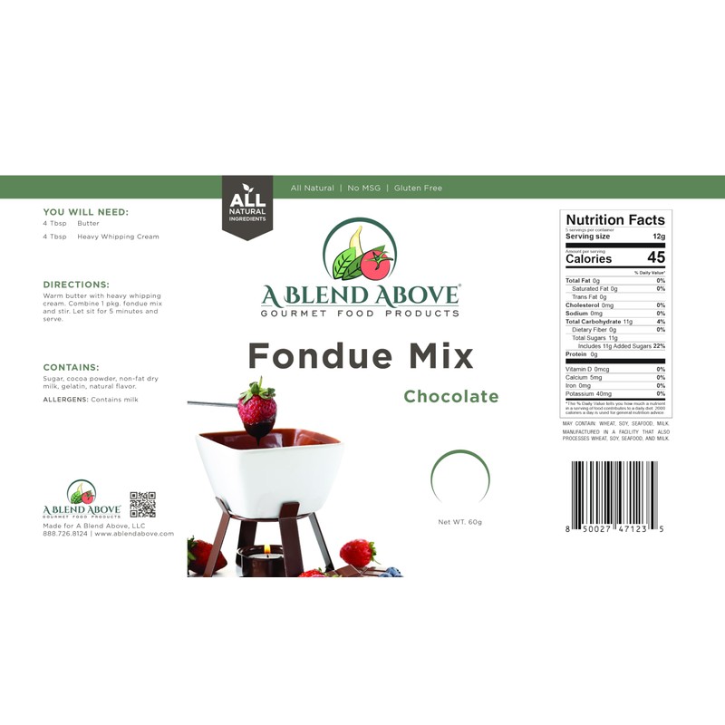A Blend Above Chocolate Fondue Mix, 3 Pack, All Natural