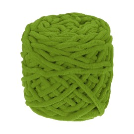 QUARKZMAN Chenille Chunky Garn, 100g/3,5oz Plüschiges Dickes Flauschiges Garn zum Häkeln, Weiche Samtdecke für Pullover Handstricken Häkeln (Grasgrün, 45 m/49 Yards)