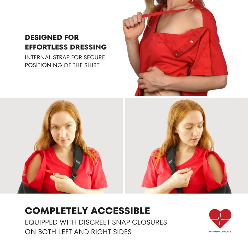 Post Surgery Shirt with Discreet Left & Right Side Snap