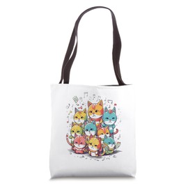 Cute Musician Cat Music Kitten Clef Vocals Jazz Song Cats Tote Bag
