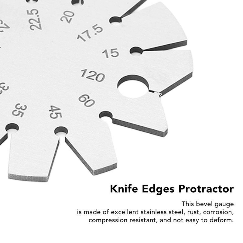 Bevel Angle Gauge Stainless Steel Oblique Edges Protractor Round Shape