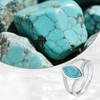 BETHZA Real Turquoise Rings 925 Sterling Silver Marquise Shape Turquoise