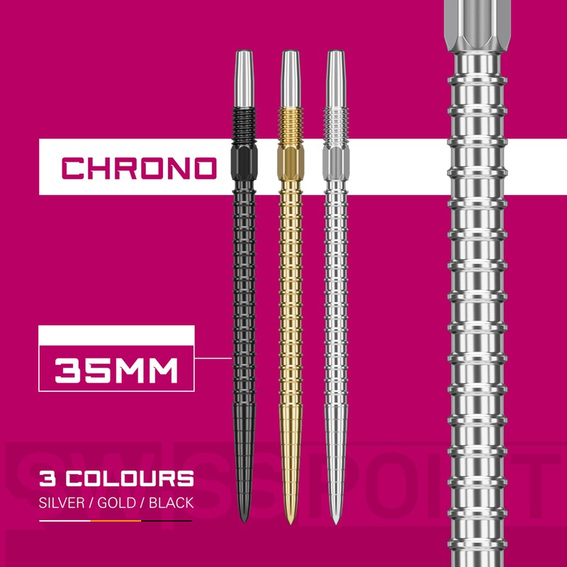 TARGET Darts Swiss Point Dart Points, Chrono (3 Pack Set