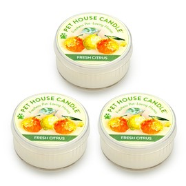 One Fur All Pet House Mini Candle - Fresh Citrus 3 Pack - Pet Odor Eliminator Mini Candle - Natural Wax Candle - Mini Candle Set - Pet-Friendly Non-Toxic Scented Candle