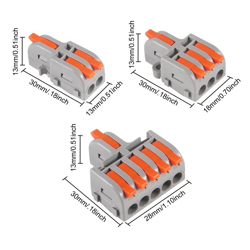 AITRIP 26Pcs Compact Splicing Wire Connectors Assortment Pack Lever Connector