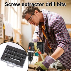 Broken Screw Extractor Set - 22-Piece Damaged Screw Remover Tool,Nut Remover Drill Bit for Beginners Professionals Garage Workshop Home Improvement