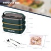 HEWOOH Large Bento Box Adult Lunch Box (74 Oz Large