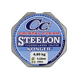Konger Fishing Line Cristal Clear Fluorocarbon Coated 0.12-0.50 mm/150 m Monofilament Super Strong (0.18 mm/4.80 kg)