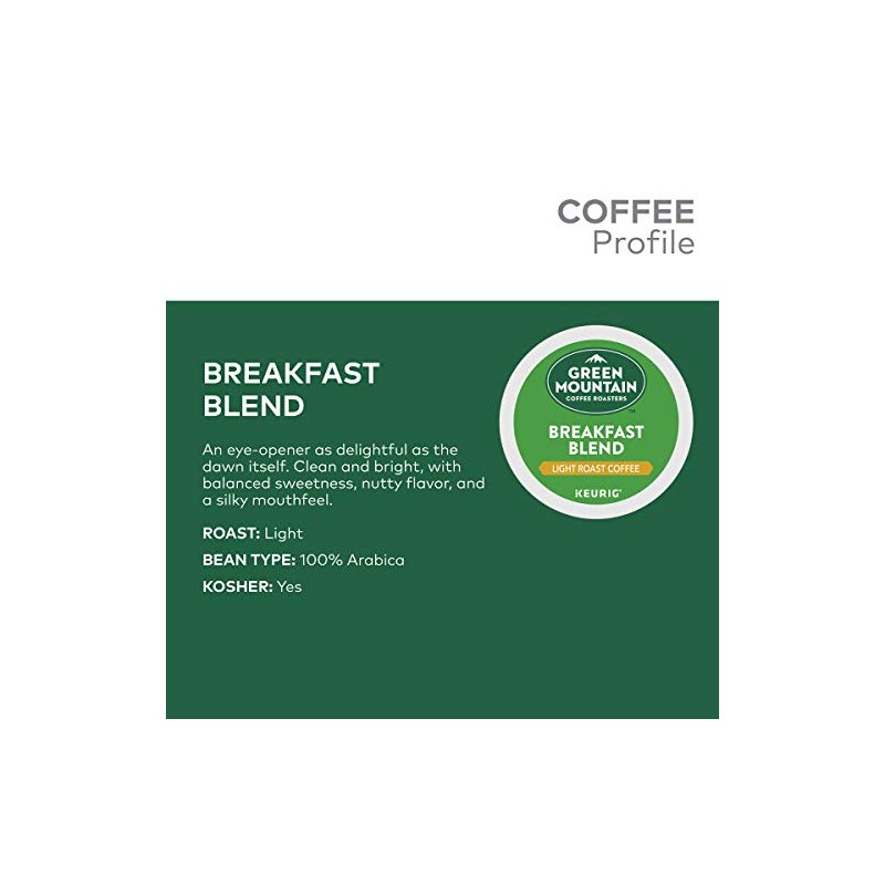 Green Mountain Coffee Roasters Breakfast Blend Single Serve K-Cup Pods