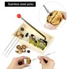 QWORK Nut Cracker with Wooden Base, Includes 4 Stainless Steel