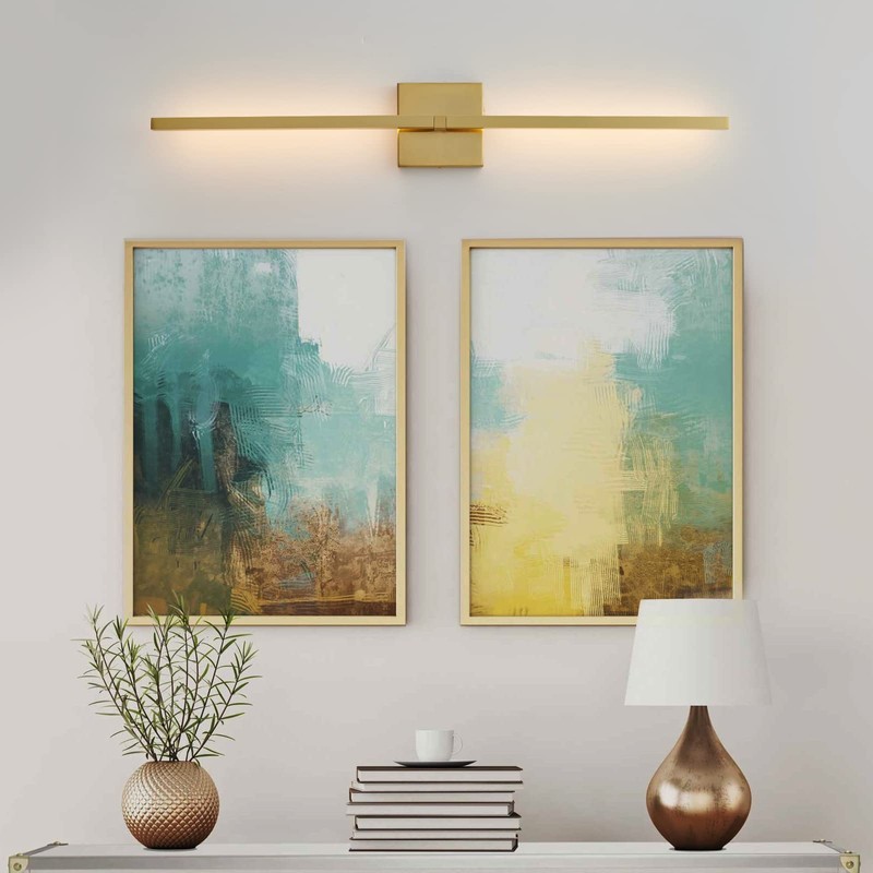 CCYCOL Gold Bathroom Vanity Light Fixtures - 30 inch Rotatable