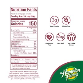 Hampton Farms - USA Grown Gourmet Nuts - Chocolate Covered Peanuts - 20 oz. Canister