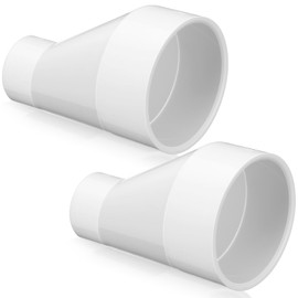 Pushglossy 2 Pcs 4" X 2" PVC Pipe Fitting Schedule 40 Compatible with 429-E Series Eccentric Reducer Coupling Suitable for High-flow Capacity, Plumbing, Irrigation, Pool, Spa, White