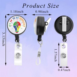 PLITI Autism Awareness Gift Asperger Syndrome Gifts It's Ok to Be Different Autism Ribbon Badge Reel for Nurse Doctor (be Different badgeCA)