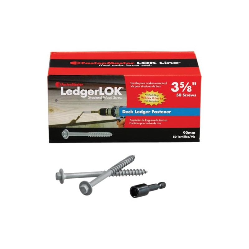 FastenMaster FMLL358-50 LedgerLOK Ledger Board Fastener, 3-5/8 Inches, 50-Count ,
