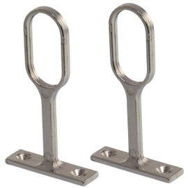 AERZETIX - C74725 - Set of 2 central brackets for elliptical clothes rails 15x30 mm - made of metal - chrome-plated - storage, walk-in wardrobe, hanging, furnishings, clothes