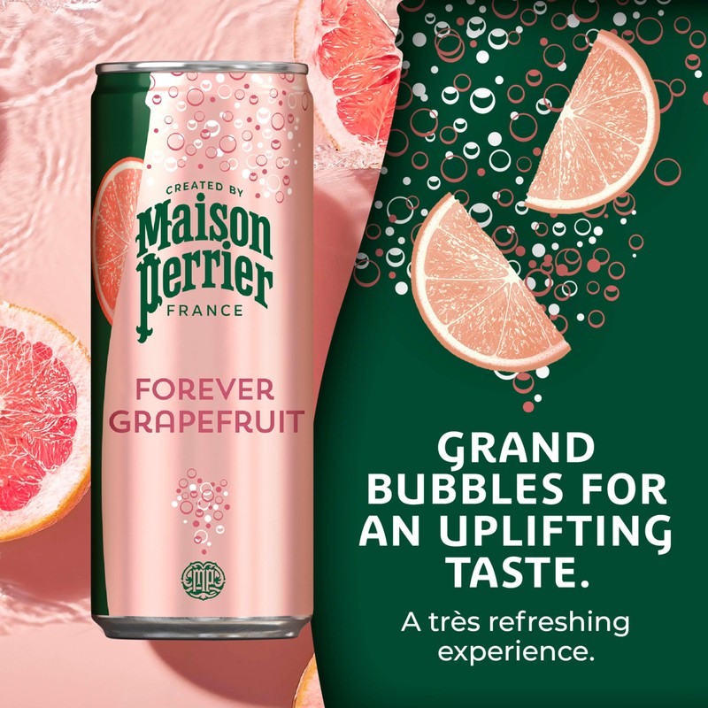 Maison Perrier Forever Grapefruit Flavored Sparkling Water, 11.15 Fl Oz