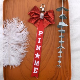 Guqqeuc Glitter Cheer Bow Keyring for Girls Women Cheerleader Accessories Pin Me Cheer Bow Keychain for Backpack Bag Cheers Bowknot Keyring Cheerleading Gifts for Girls Women Cheers Bag Accessories