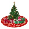 ANBOO Christmas Tree Blanket, Round, Red, 90 cm Large Christmas