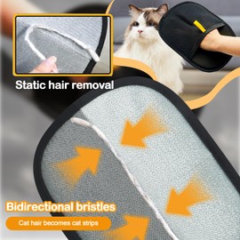 SneiDr Pet Hair Remover Glove Set mit 4er Generisch Fellmagnet Handschuh und Edelstahlkamm Wiederverwendbare Fell Magnet Katzenhaare Handschuhe für Hunde Katzen Möbel Kleidung Auto Tierpflege Waschbar