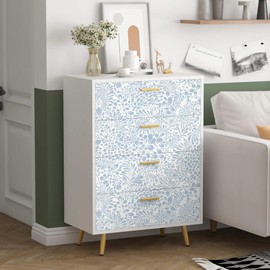 Heroad Brand Boho Floral Peel and Stick Wallpaper Blue and White Floral Contact Paper for Cabinets Waterproof Thicken Removable Wallpaper Self Adhesive Decoration Wall Paper for Walls 16.1''x78.7''