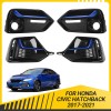 Unbranded FOR 17-21 CIVIC HATCHBACK BLUE TRIM FRONT + REAR