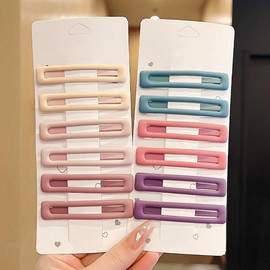 12pcs Colorful Snap Hair Clips for Women Candy Color Hairclips Matte Hair Barrettes for Girls Hair Accessories Solid Rectangular Clips for Hair Styling Side Bangs Hair Clip Cute Hairclip Hair Pins