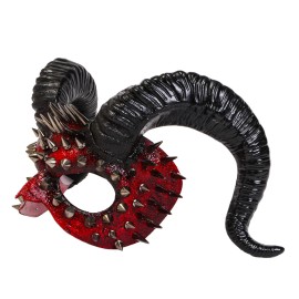 GIFTSHOP101 Bloody Red Demon Spikes Devil with Back Twisted Horns Masquerade Eye Mask