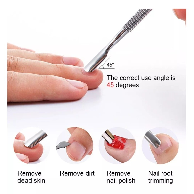 Lé Mussa Empujador De Cutícula Profesional, Manicure, Pedicura