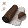 LEEQE Chocolate Brown Decor Mesh Ribbon for Easter Wreath Metallic