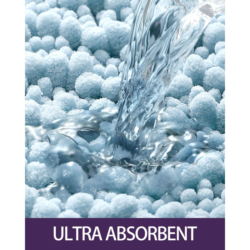 DEXI Bath Mat Bathroom Rug Non Slip Absorbent and Soft