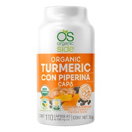 Cápsulas Cúrcuma Orgánica 110pz Organic Side Vegetal Turmeric Sabor Na