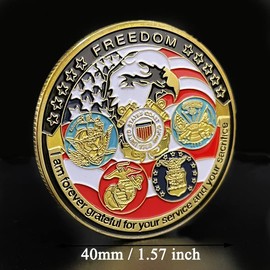 US Navy US Air Force United States Marine Corps Coast Guard Military Prayer Coin, Liberty Eagle Challenge Coin Collection Gift