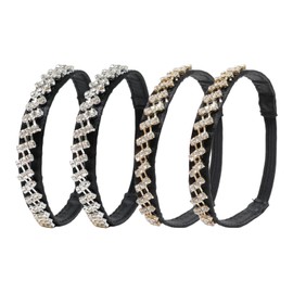 Honbay 2 Pairs of Detachable Sparkling Rhinestones Elastic High Heels Shoe Straps Bands Lady Shiny Crystal Elastic High Heel Anti-Loose Shoelace Heel Straps for High Heels