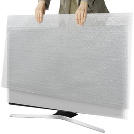 TV Wrap Cover for Moving & Shipping, 2 Pcs Foam Flat Screen TV Cover and Bubble Cushioning Wrap Reusable Flat Screen TV Protection Fits Up to 65''W x 38''H During House Moving,Home Renovation, Storing