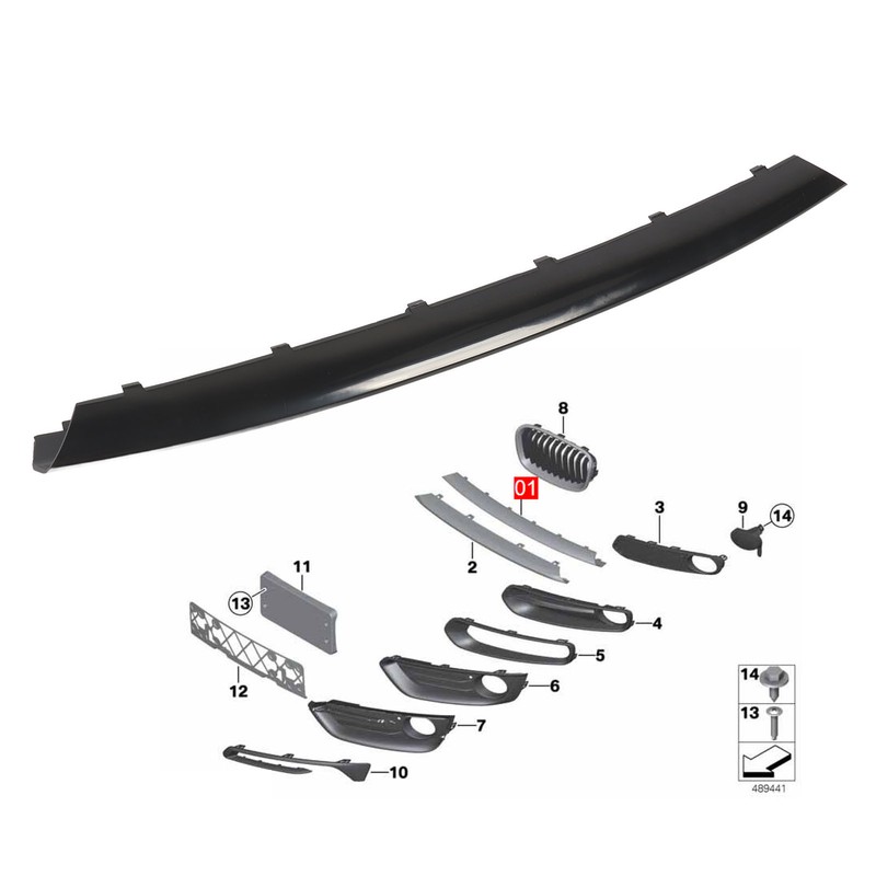 Front Bumper Lower Finisher Trim 51117272573 Lower Trim Strip for