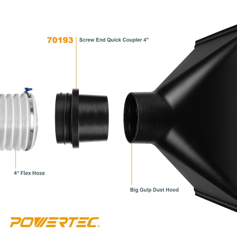 POWERTEC 70193-P4 Screw End Quick Coupler for 4” Hose –