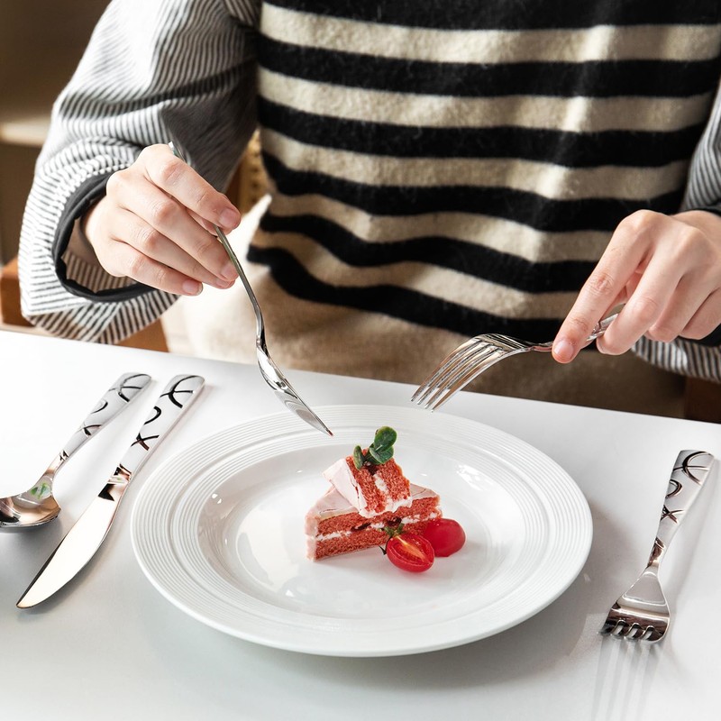 HIKAA Gift Wrap Silverware Set Stainless Steel Flatware Set for