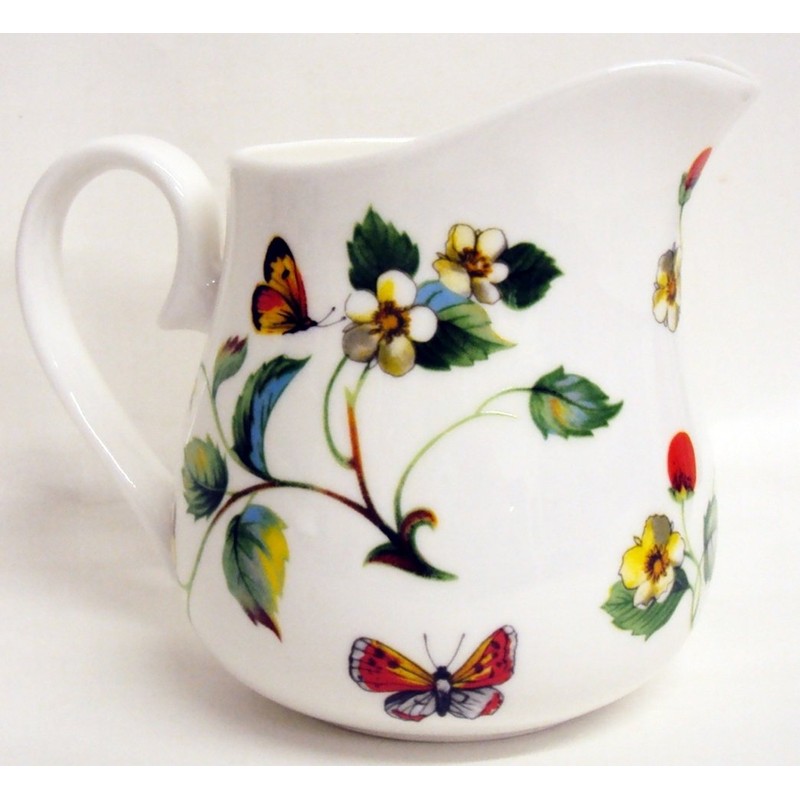 Strawberries & Butterflies Cream/Milk Jug and Sugar Bowl Fine Bone
