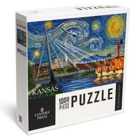 Lantern Press 1000 Piece Jigsaw Puzzle, Kansas, Starry Night