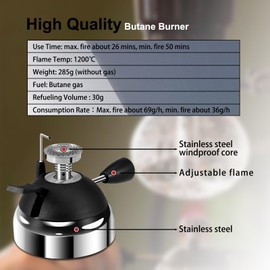 ScitoLAB Portable Butane Burner, Mini Butane Stove for Siphon Coffee Maker, Adjustable Flame with Furnace Stand, for Picnic Camping Travel Lab Home