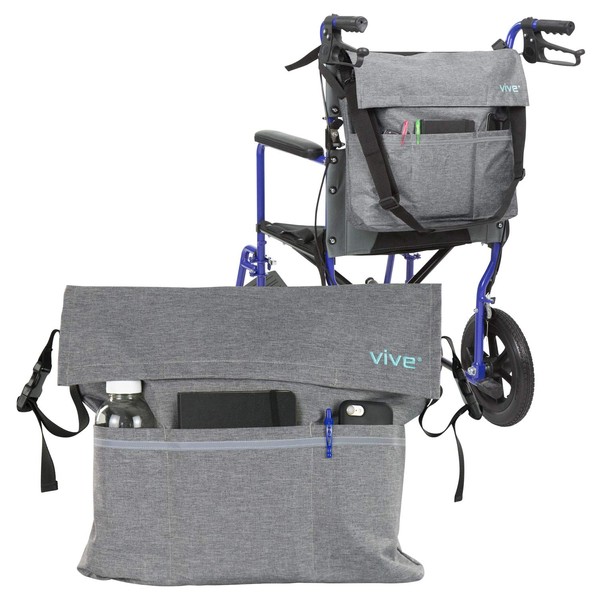 Vive Wheelchair Bag - Electric Wheel Chair Walker Accessories Pouch for Adults, Seniors, 15 Colors - Large Tote Accessory to Hang on Back, Power Transport Storage Travel Backpack for Men, Women