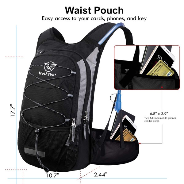 Mothybot Hydration Pack, Insulated Hydration Backpack with 2L BPA Free