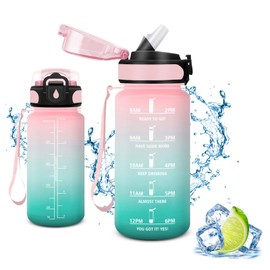 Vikaster Bicycle Water Bottle, Water Bottle with Straw 0.5 L, Leak-Proof, BPA-Free, Sports Bottle for Camping, Yoga, Gym, School, Outdoors