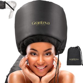 Hooded Hair Dryer w/A Headband Integrated That Reduces Heat Around Ears & Neck - Hair Dryer Hooded Diffuser Cap for Curly, Speeds Up Drying Time, Safety Deep Conditioning At Home - Portable, Large - Color: Purple