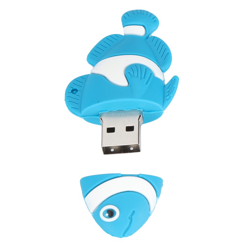 Cartoon U Disk Blue Clownfish Appearance High Speed Bulk Storage
