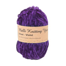 Malli Velvet Yarn Ball 100G Luxurious Super Soft Knitting Crochet Wool -15 Colours (Violet)