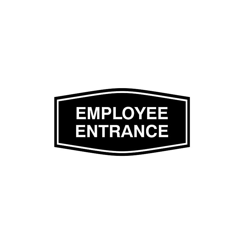 Fancy Employee Entrance Sign (Black) - Medium